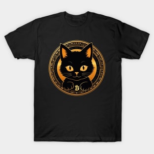 Black Bitcoin CaT T-Shirt